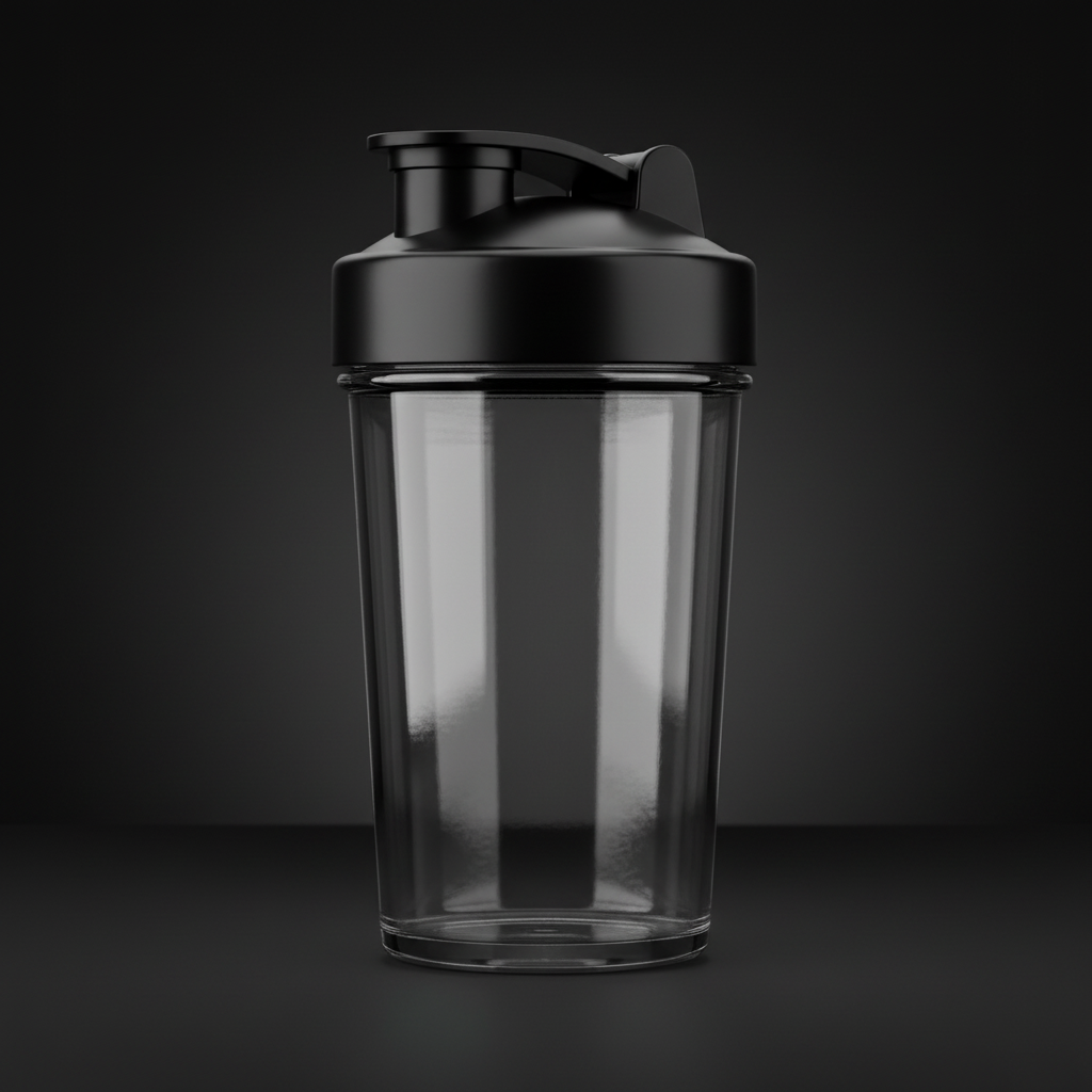 Clear Protein Shaker Black Lid
