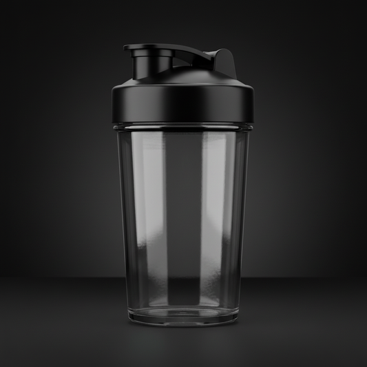 Clear Protein Shaker Black Lid